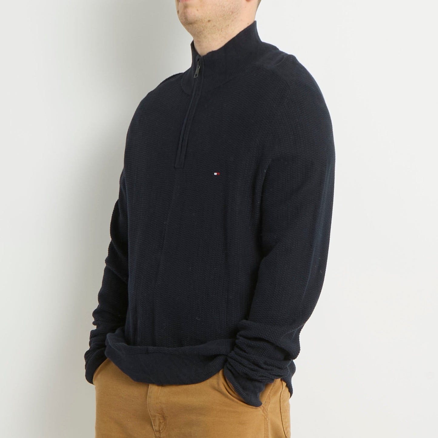 Tommy Hilfiger 1/4 Zip Knitted Sweater - L