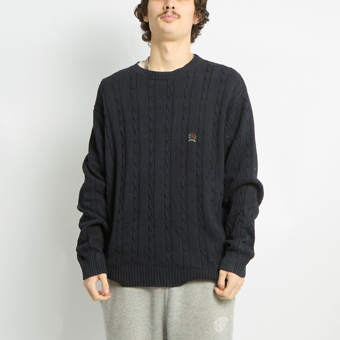 Tommy Hilfiger Cableknit Crewneck Sweater - L