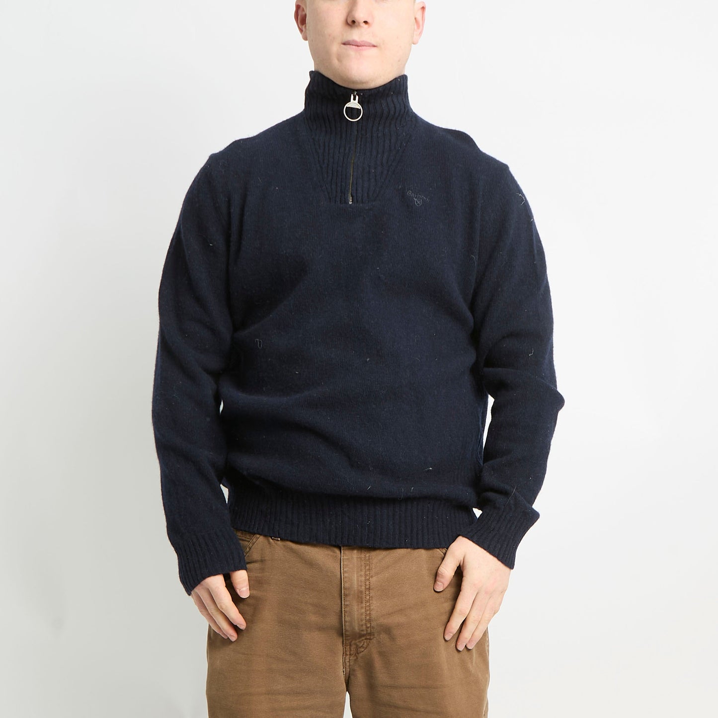 Barbour Wool Quarter Zip Jumper - L