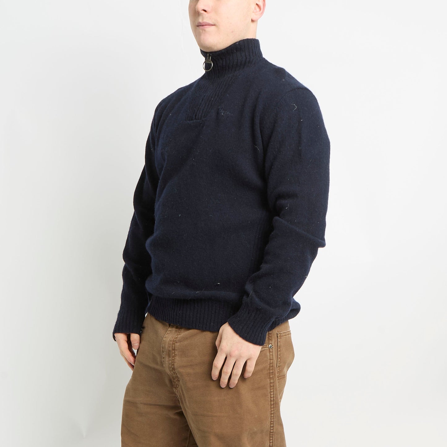 Barbour Wool Quarter Zip Jumper - L