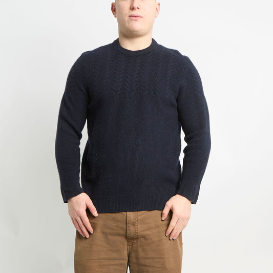 Barbour Wool Crew Neck With Cable Knit Detailing - L