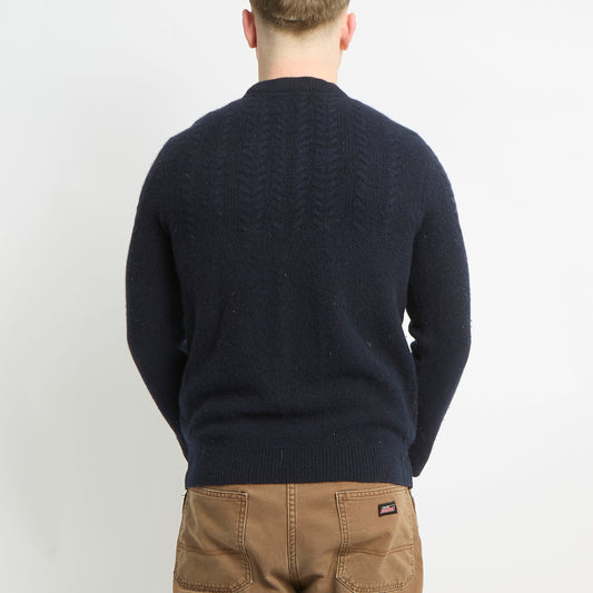 Barbour Wool Crew Neck With Cable Knit Detailing - L