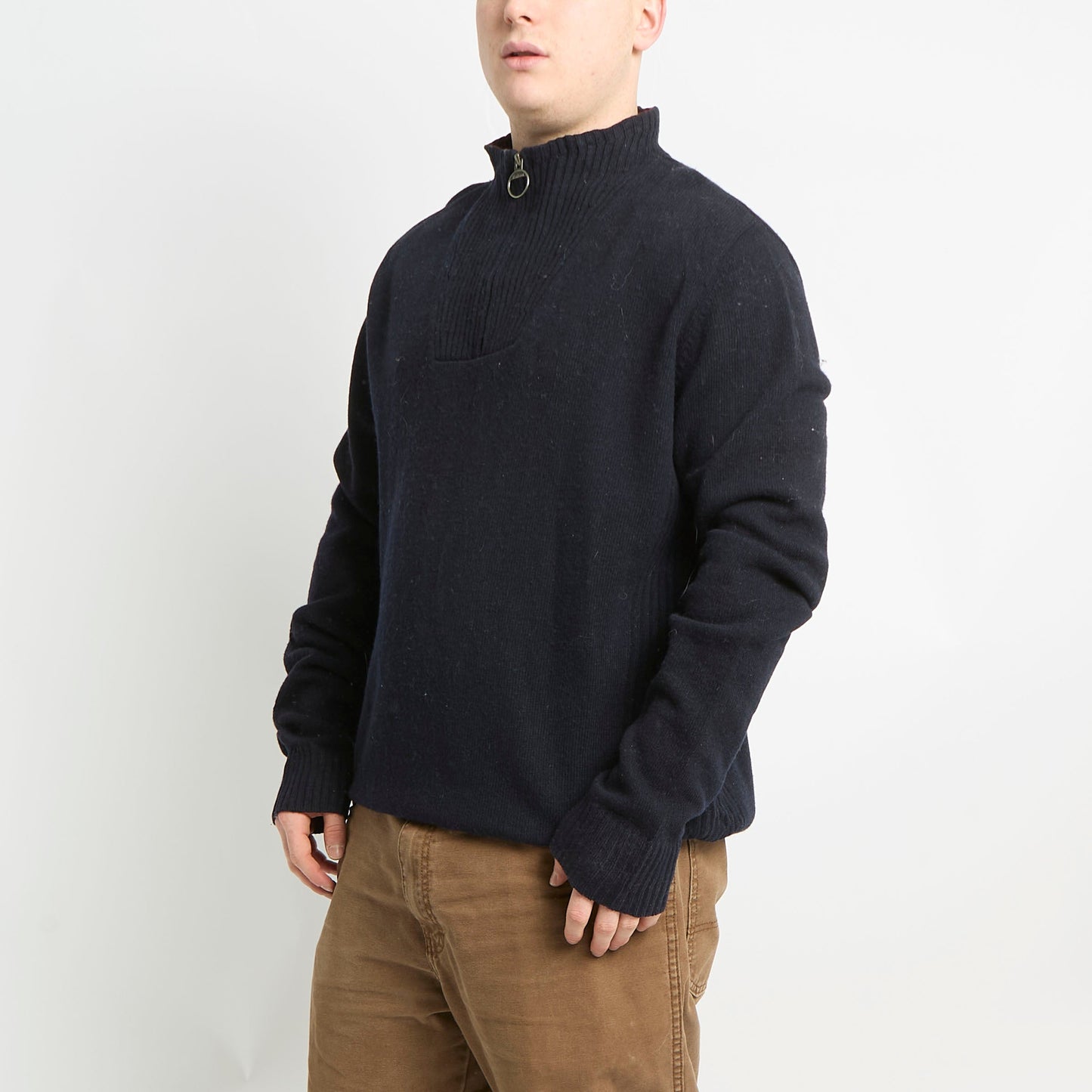 Barbour Wool Quarter Zip Jumper - L