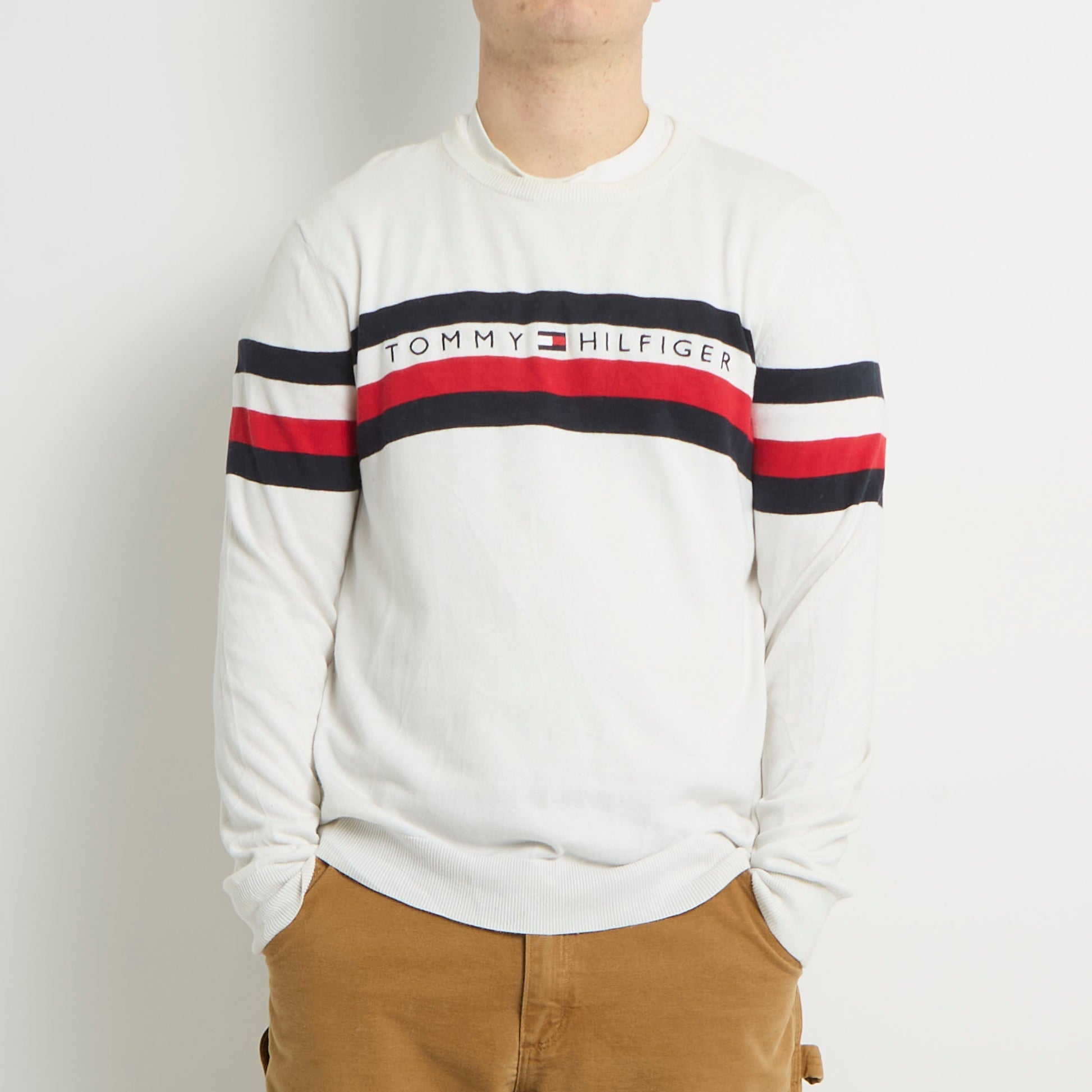 Tommy Hilfiger Spellout Crewneck Sweater - L