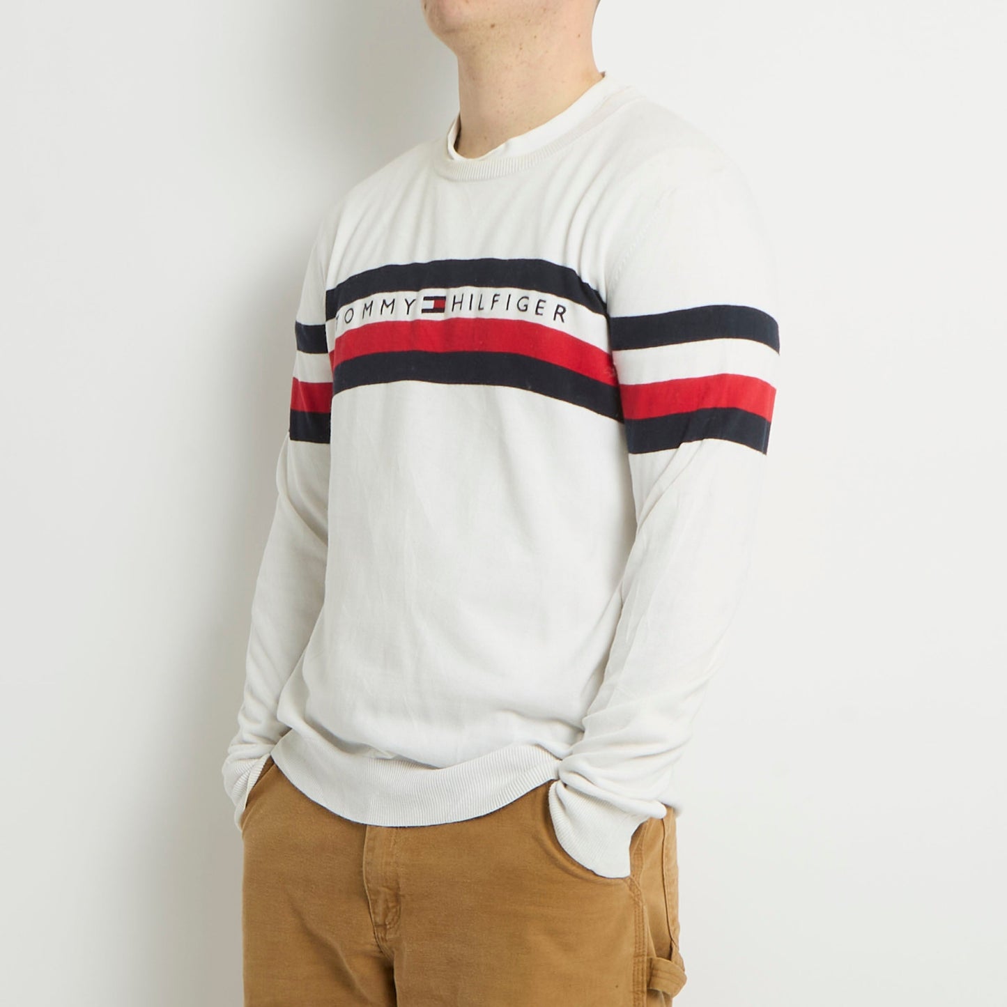 Tommy Hilfiger Spellout Crewneck Sweater - L