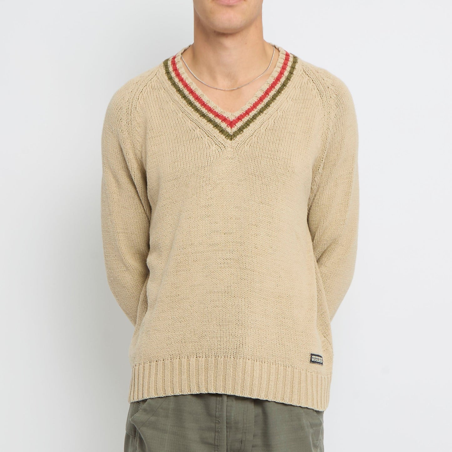 Woolrich Heavy V-Neck Sweater - M