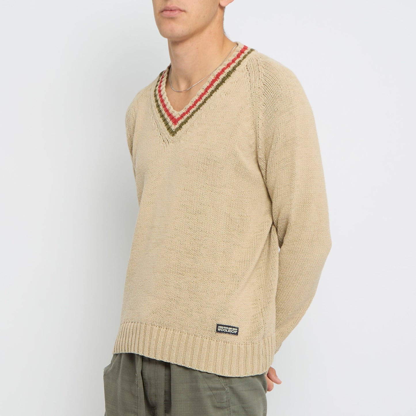 Woolrich Heavy V-Neck Sweater - M