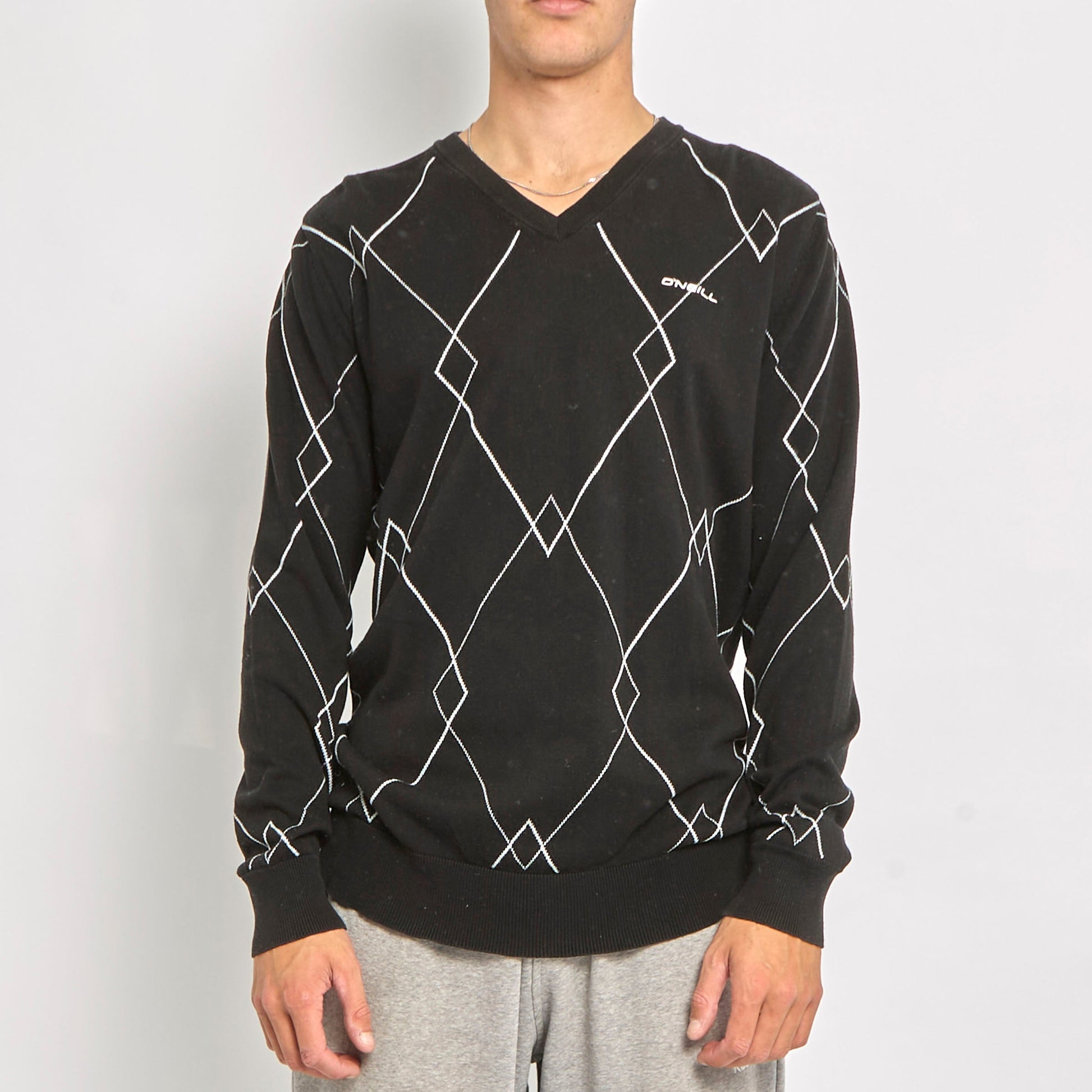 Oneill Diamond Detail V-Neck Sweater - M