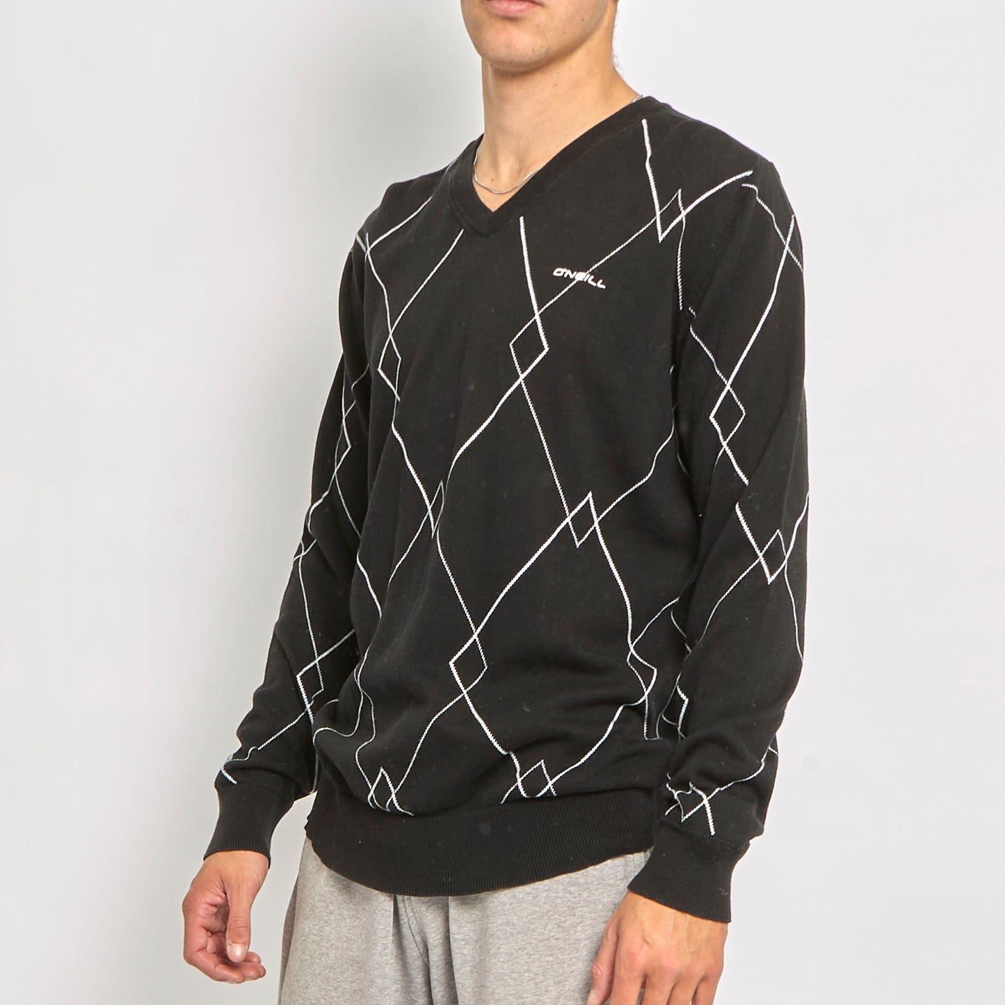 Oneill Diamond Detail V-Neck Sweater - M