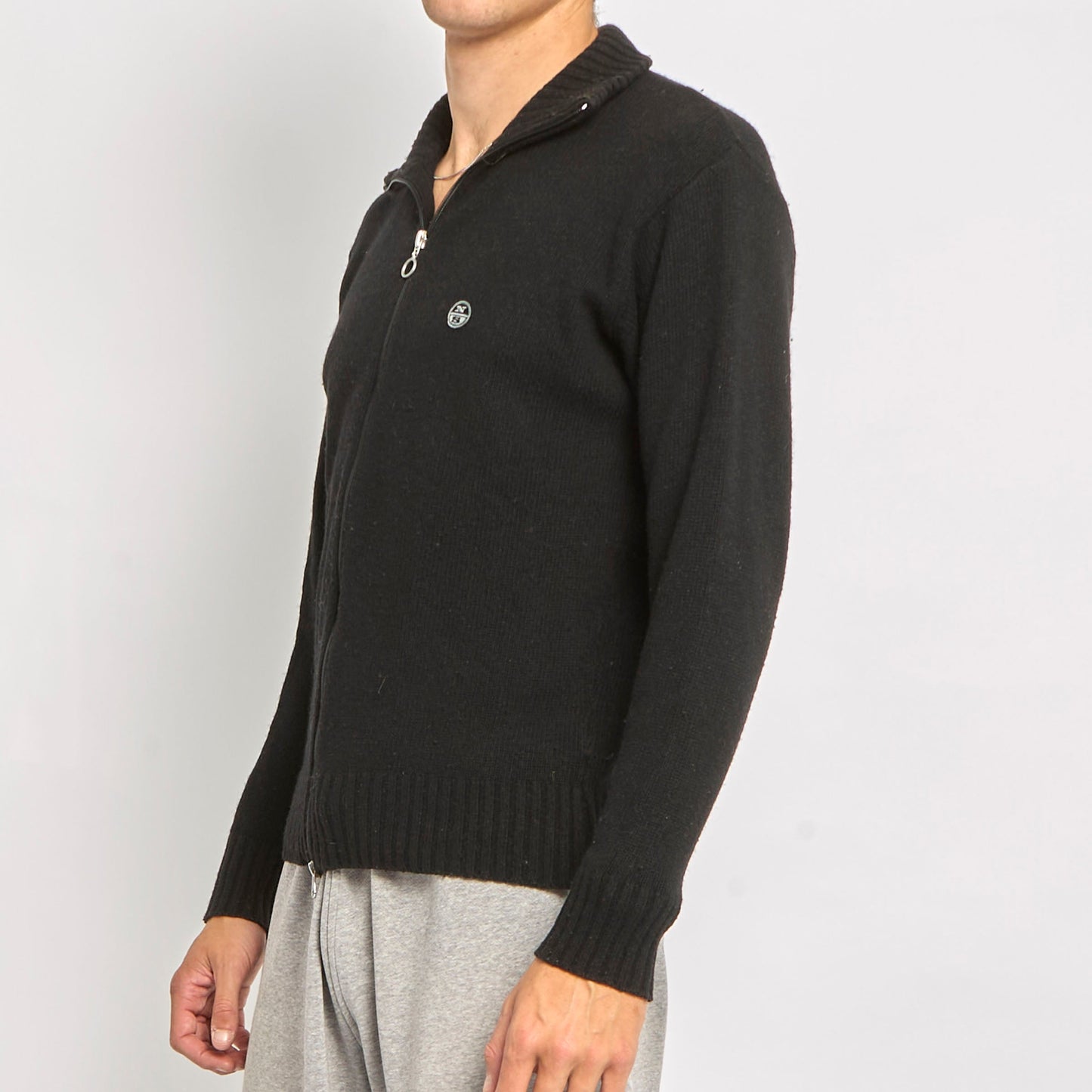 North Sails Full Zip Heavy Knit Sweater - M