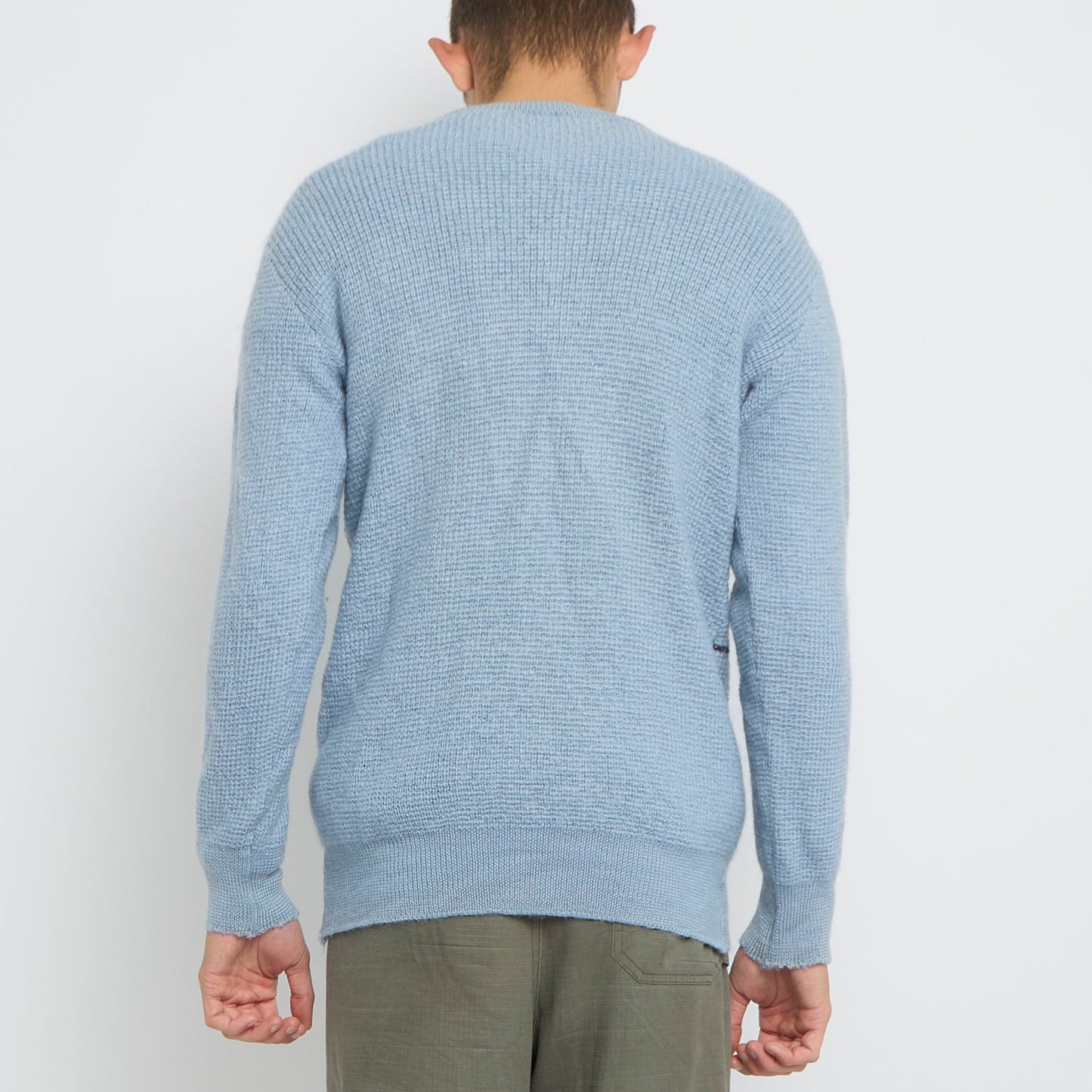 Ellesse V-Neck Heavy Knit Sweater - M