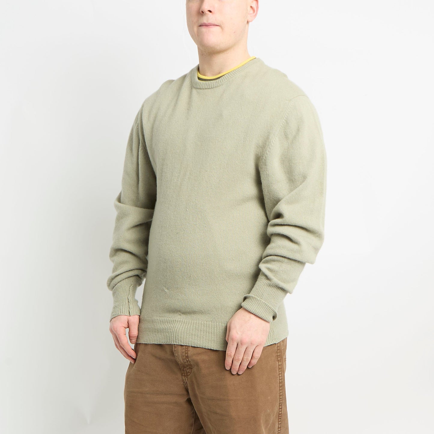 Barbour Lambswool Rolled Sleeve Crew Neck - M