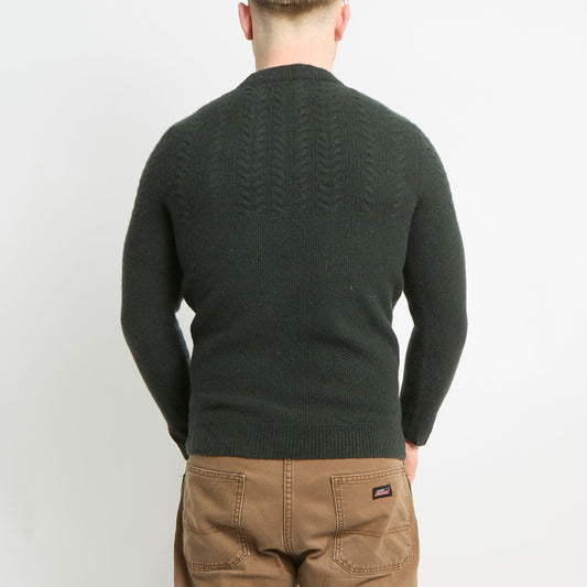 Barbour Wool Crew Neck With Cable Knit Detailing - M