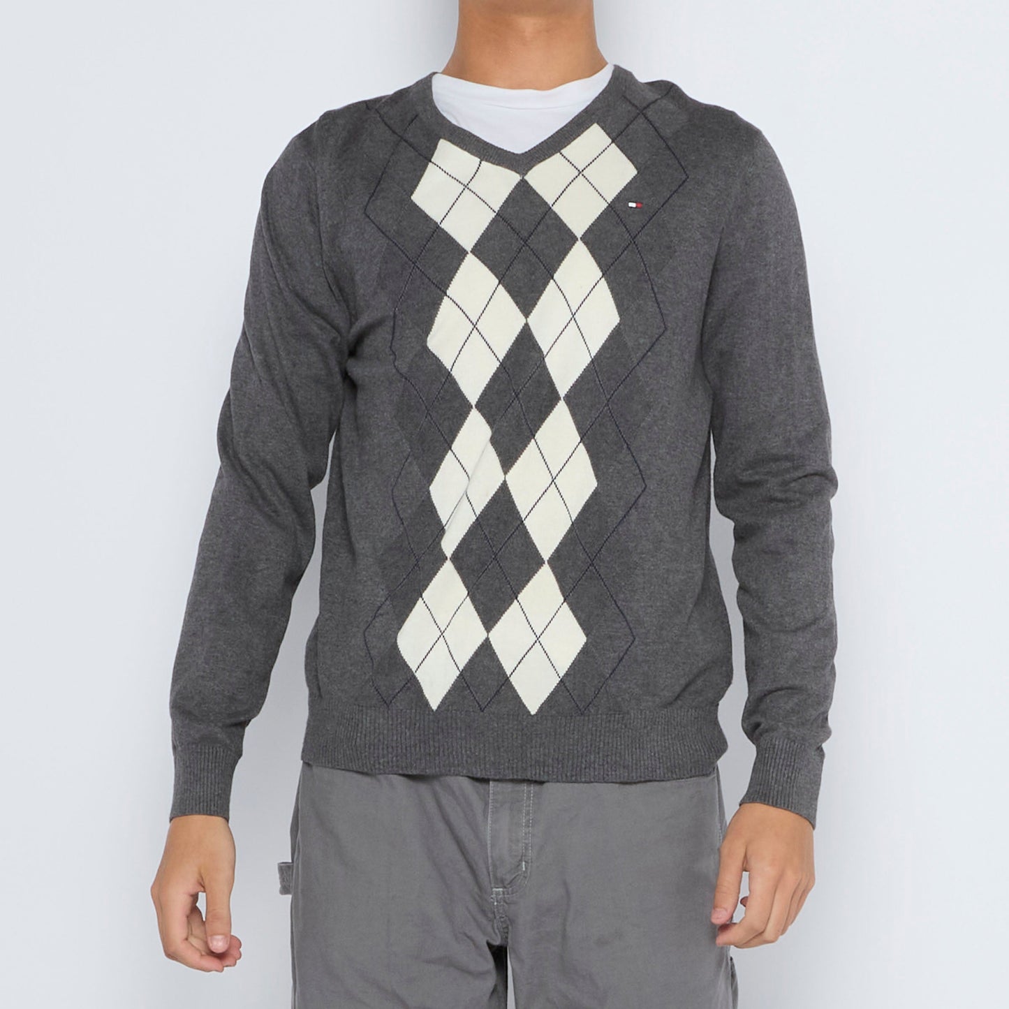 Tommy Hilfiger Diamond V-Neck Sweater - M