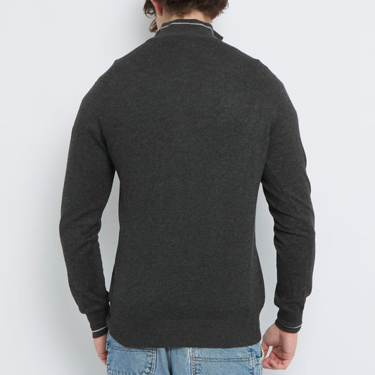 Dunlop 1/4 Zip Fine Knit Sweater - M