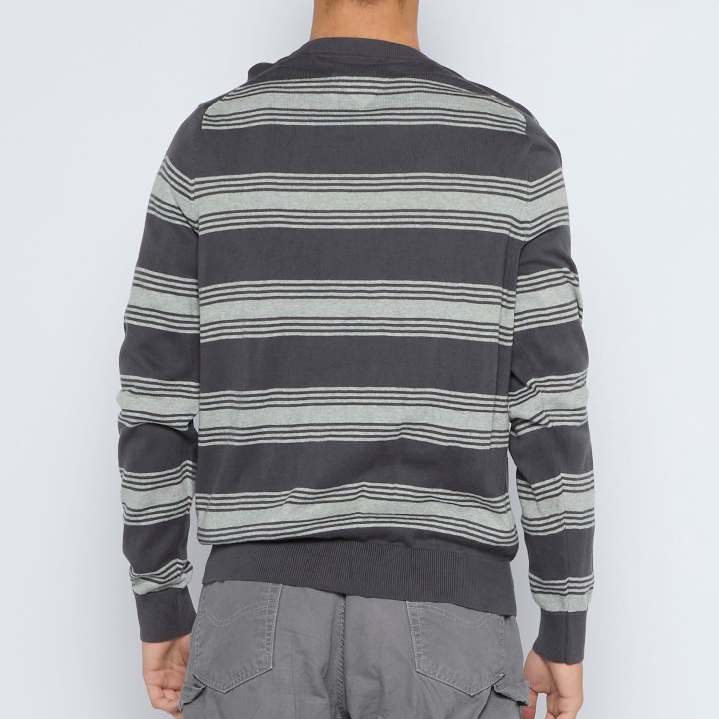 Tommy Hilfiger Striped V-Neck Sweater - M