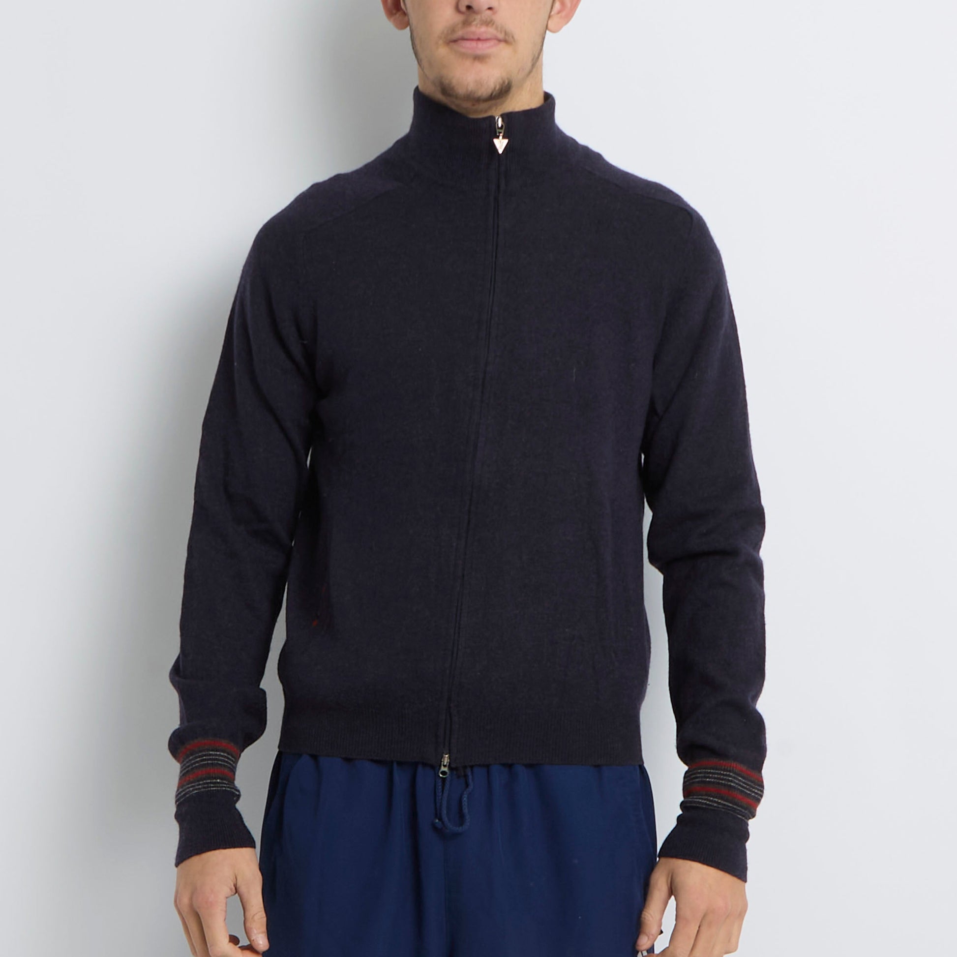 Jeckerson Zip Up Knitted Sweater - M