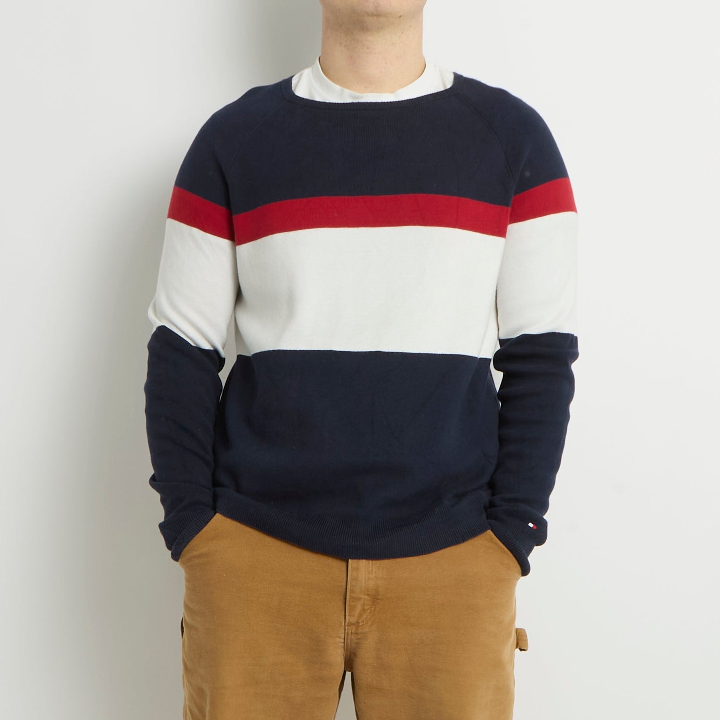 Tommy Hilfiger Knitted Striped Crewneck Sweater - M