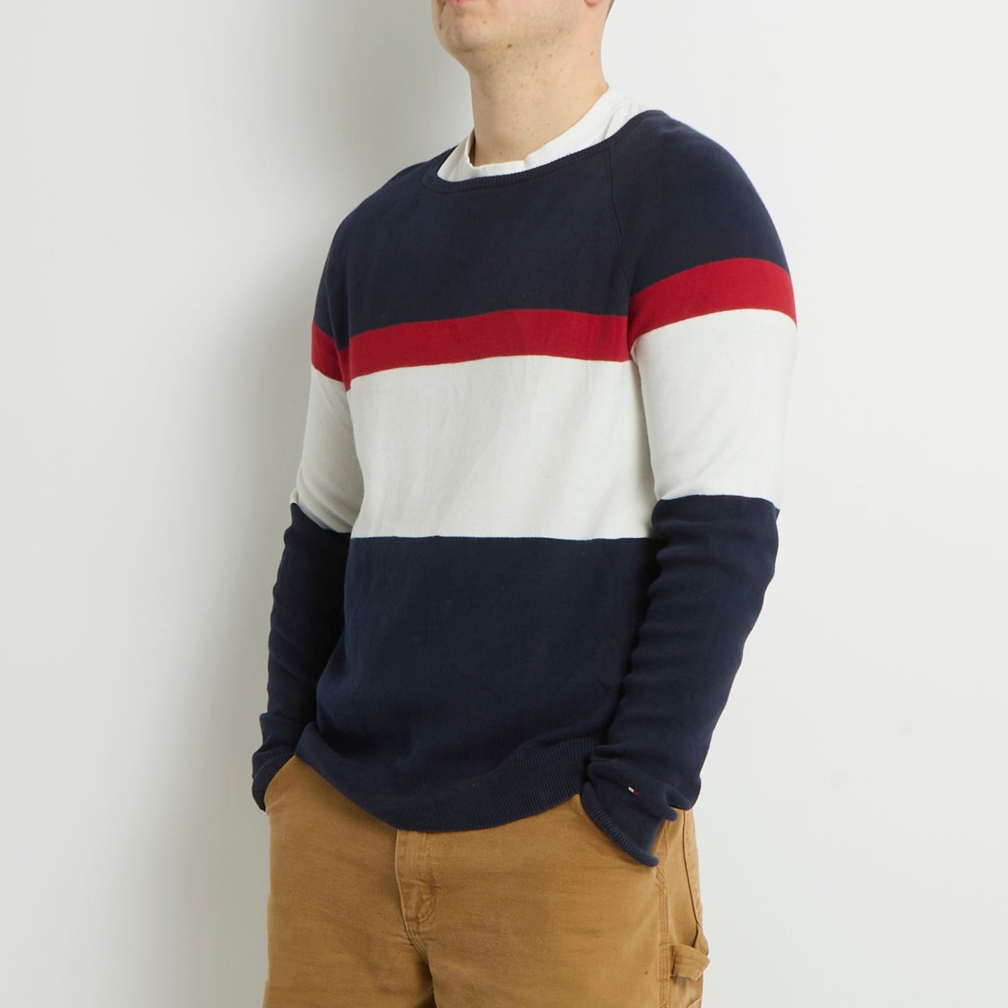 Tommy Hilfiger Knitted Striped Crewneck Sweater - M