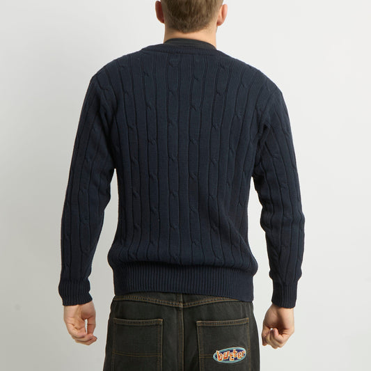 Conte V-Neck Cableknit Sweater - M