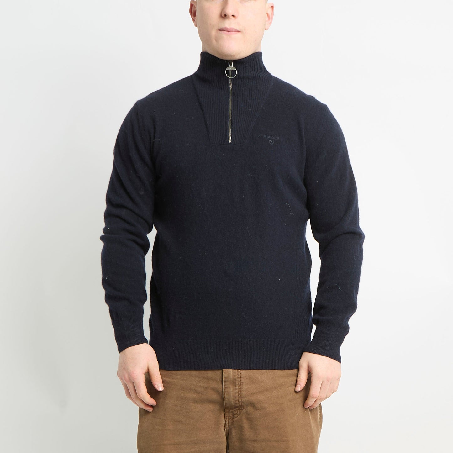 Barbour Wool Quarter Zip Jumper - M