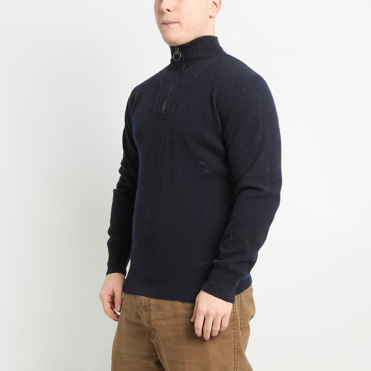 Barbour Wool Quarter Zip Jumper - M