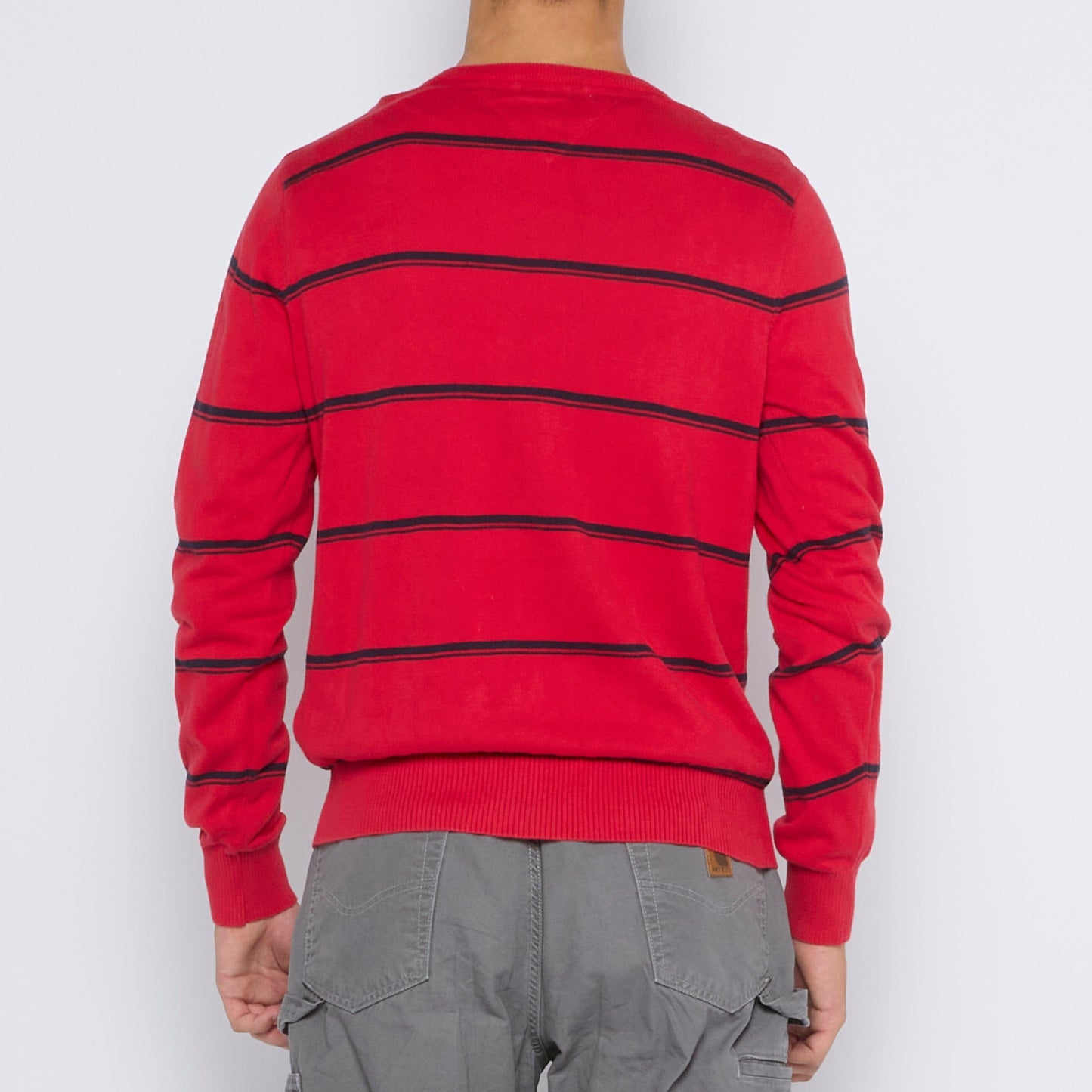 Tommy Hilfiger Striped V-Neck Sweater - M