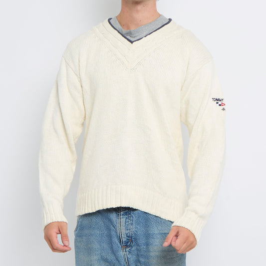 Tommy Hilfiger V-Neck Heavy Knit Sweater - S