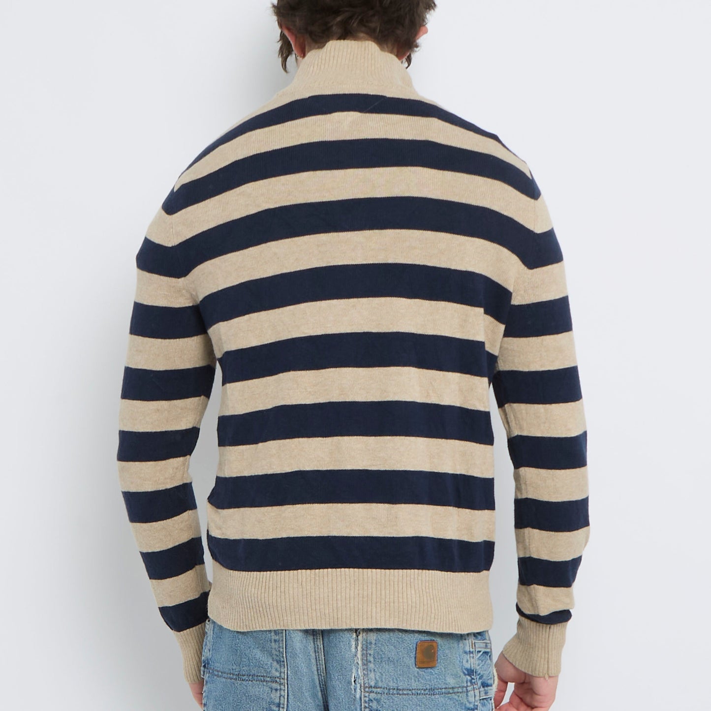 Tommy Hilfiger Striped 1/4 Zip Sweater - S