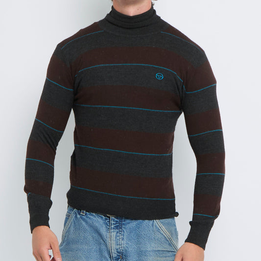 Sergio Tacchini Striped Turtleneck Sweater - S