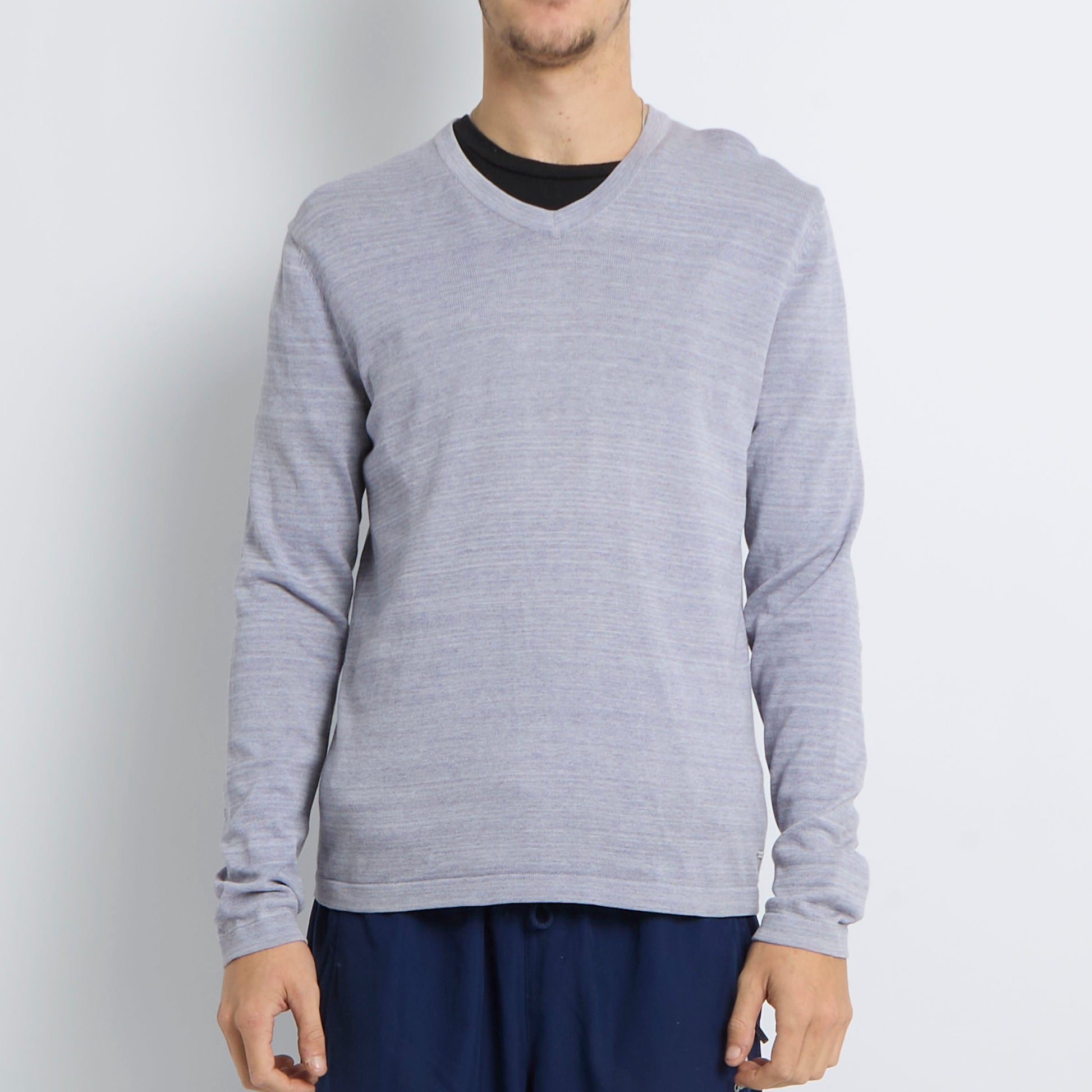 Calvin Klein V-Neck FIne Knitted Sweater - S