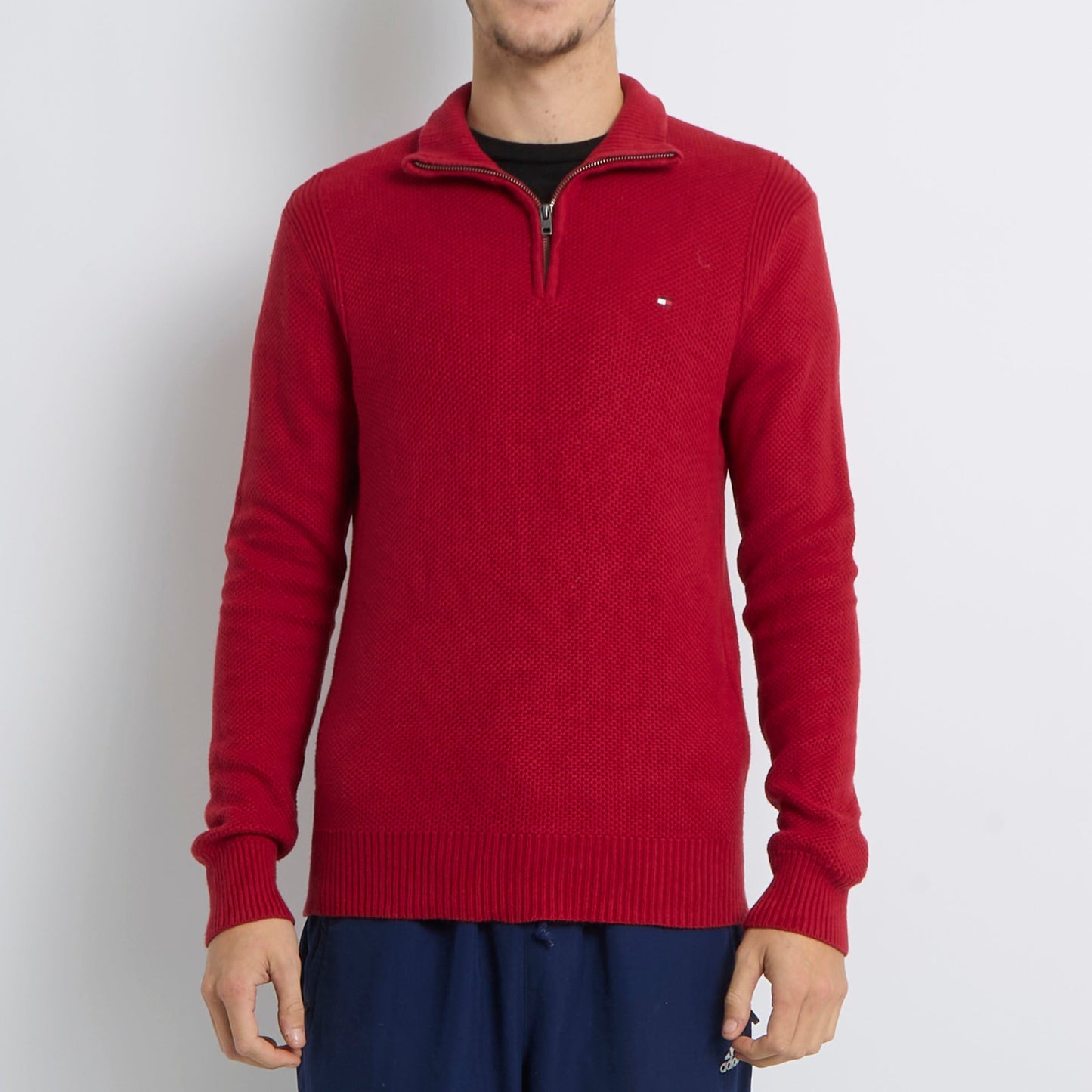 Tommy Hilfiger Logo 1/4 Zip Sweater - S