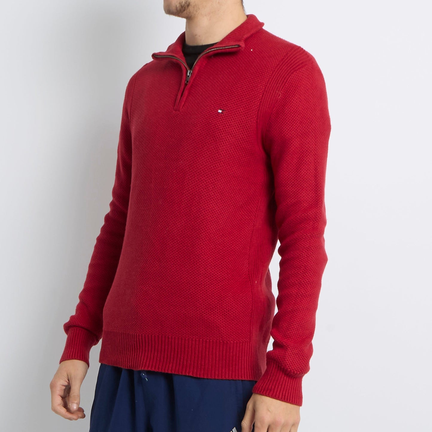 Tommy Hilfiger Logo 1/4 Zip Sweater - S