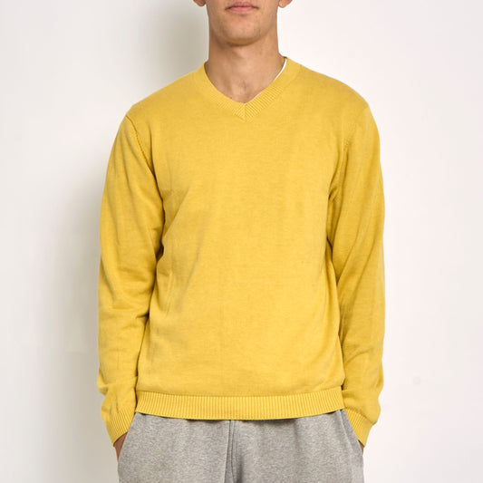 Adidas V-Neck Fine Knit Sweater - S