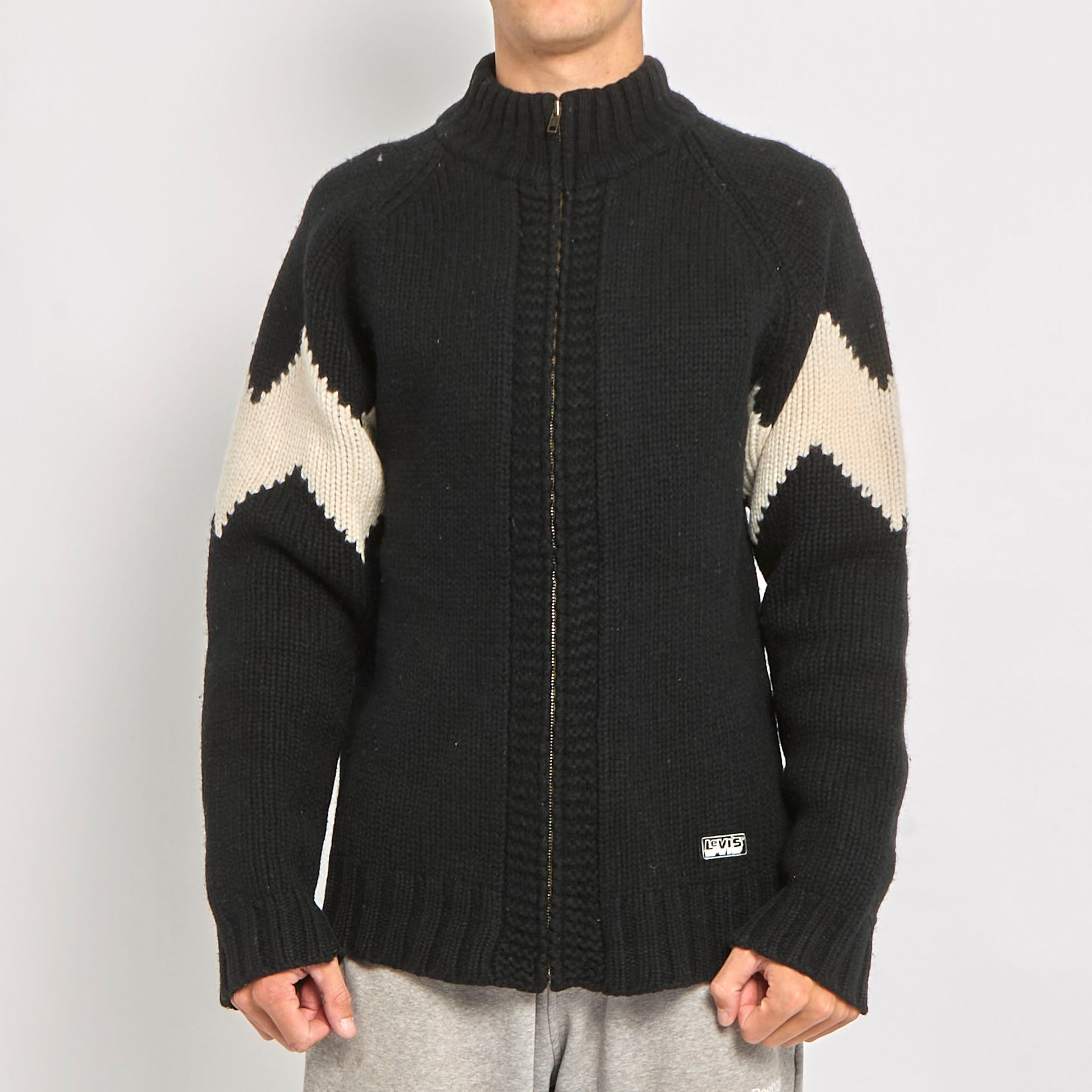 Levis Chunky Knitted Zip Up Sweater- XL