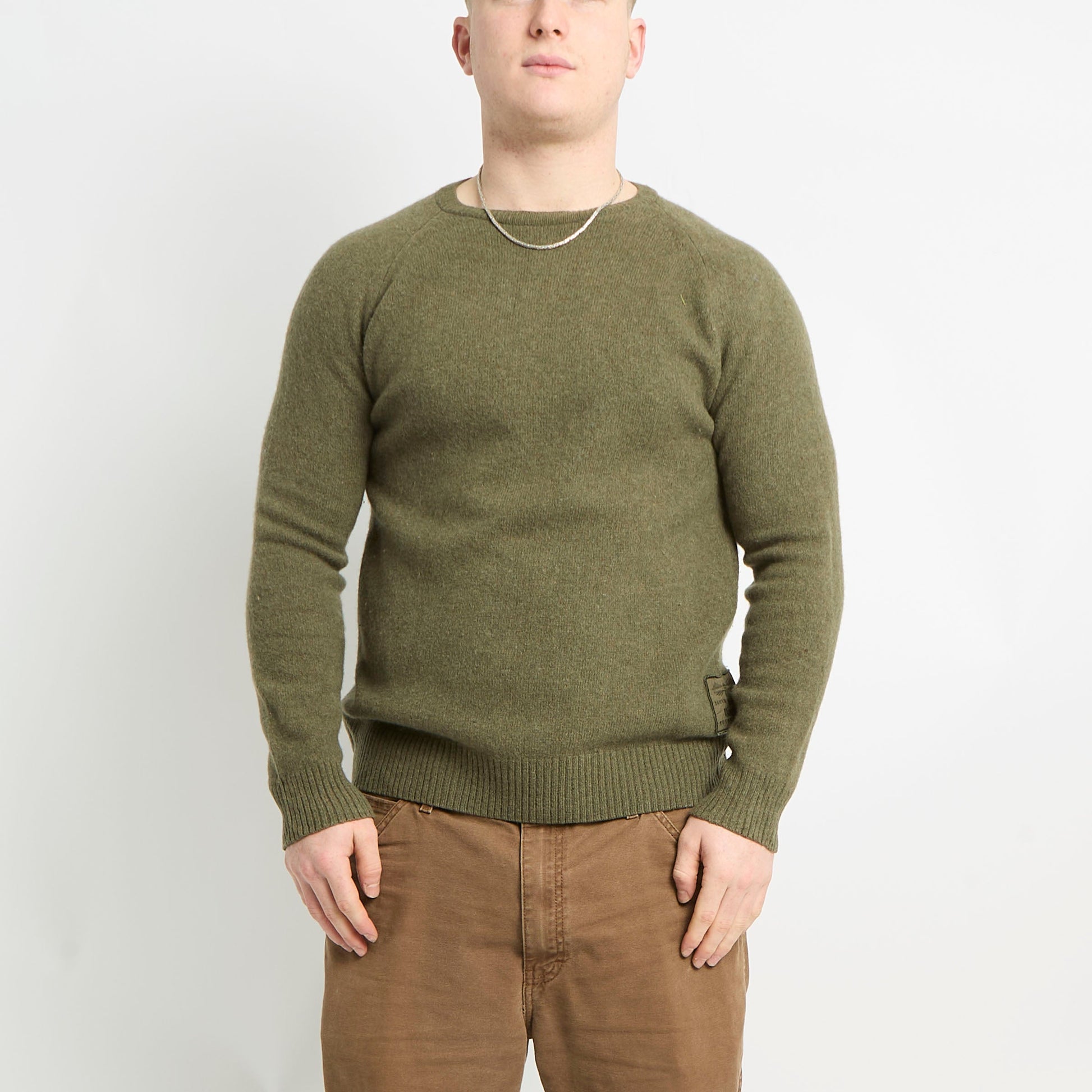 Barbour Wool Crew Neck With Embellished Patch - XL