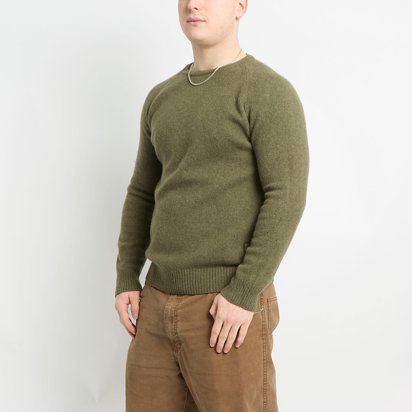 Barbour Wool Crew Neck With Embellished Patch - XL