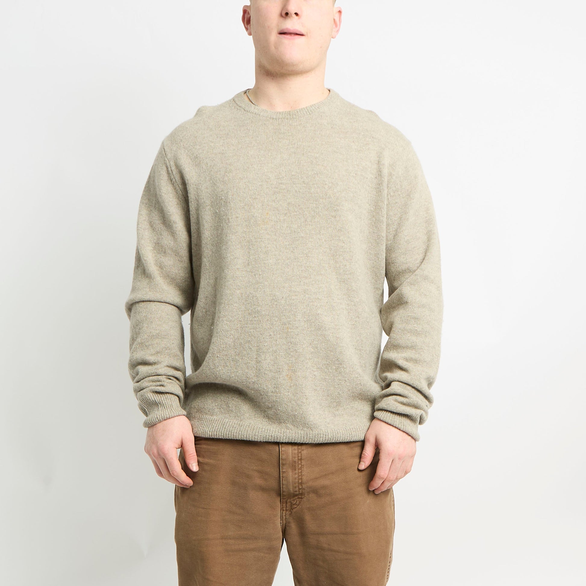 Barbour Wool Crew Neck With Elbow Patches - XL