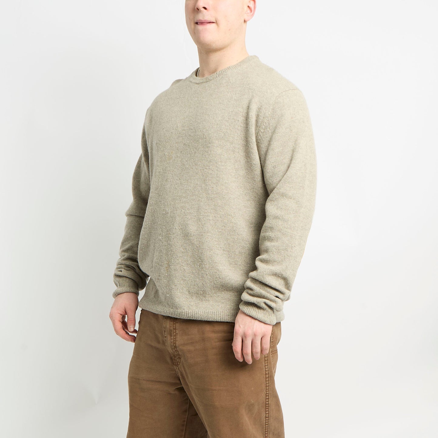 Barbour Wool Crew Neck With Elbow Patches - XL