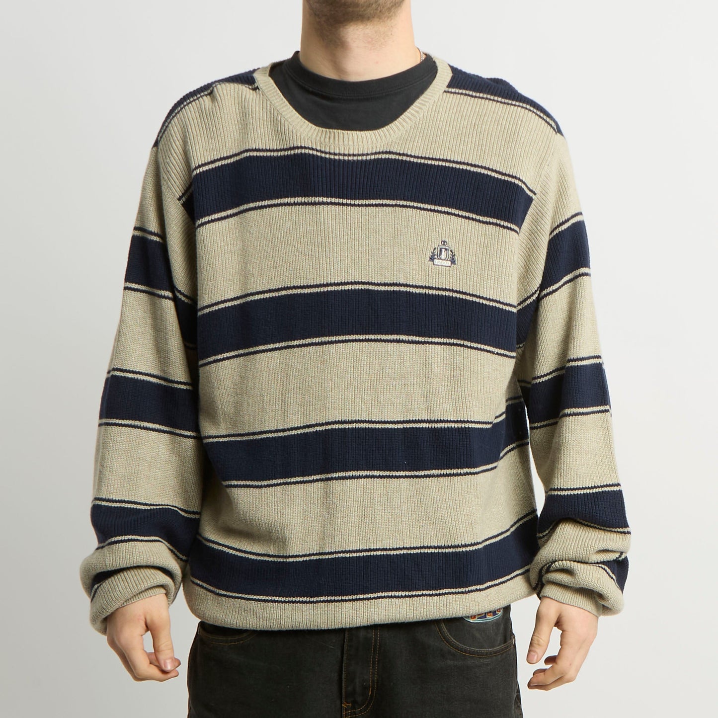 Izod Striped Crewneck Sweater - XL