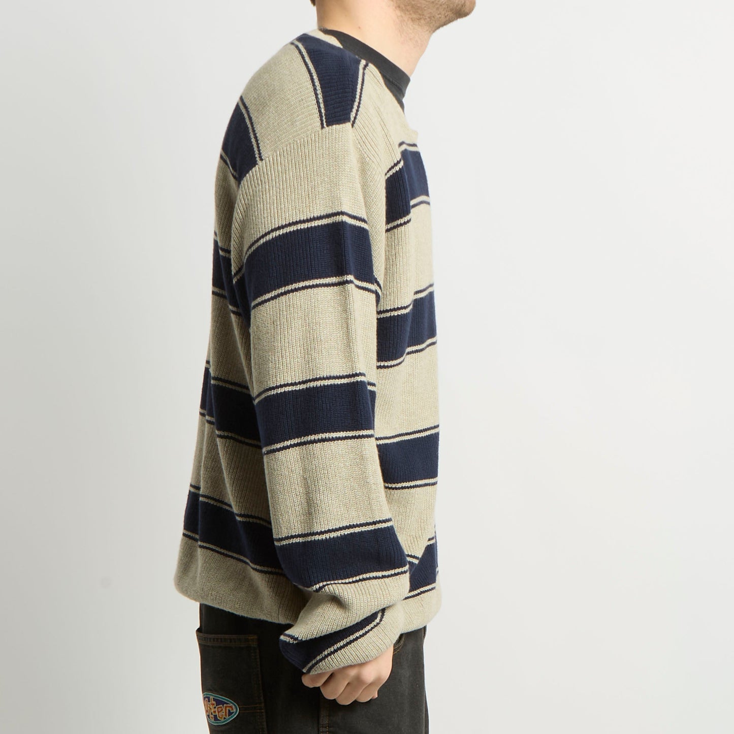 Izod Striped Crewneck Sweater - XL