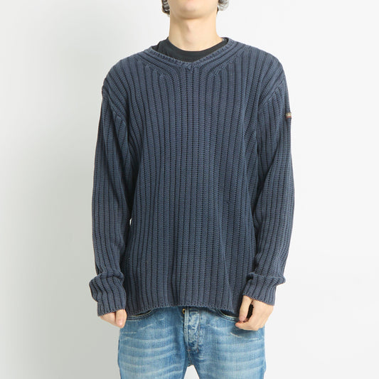 Napapijri Ribbed Knitted V-Neck Sweater - XL