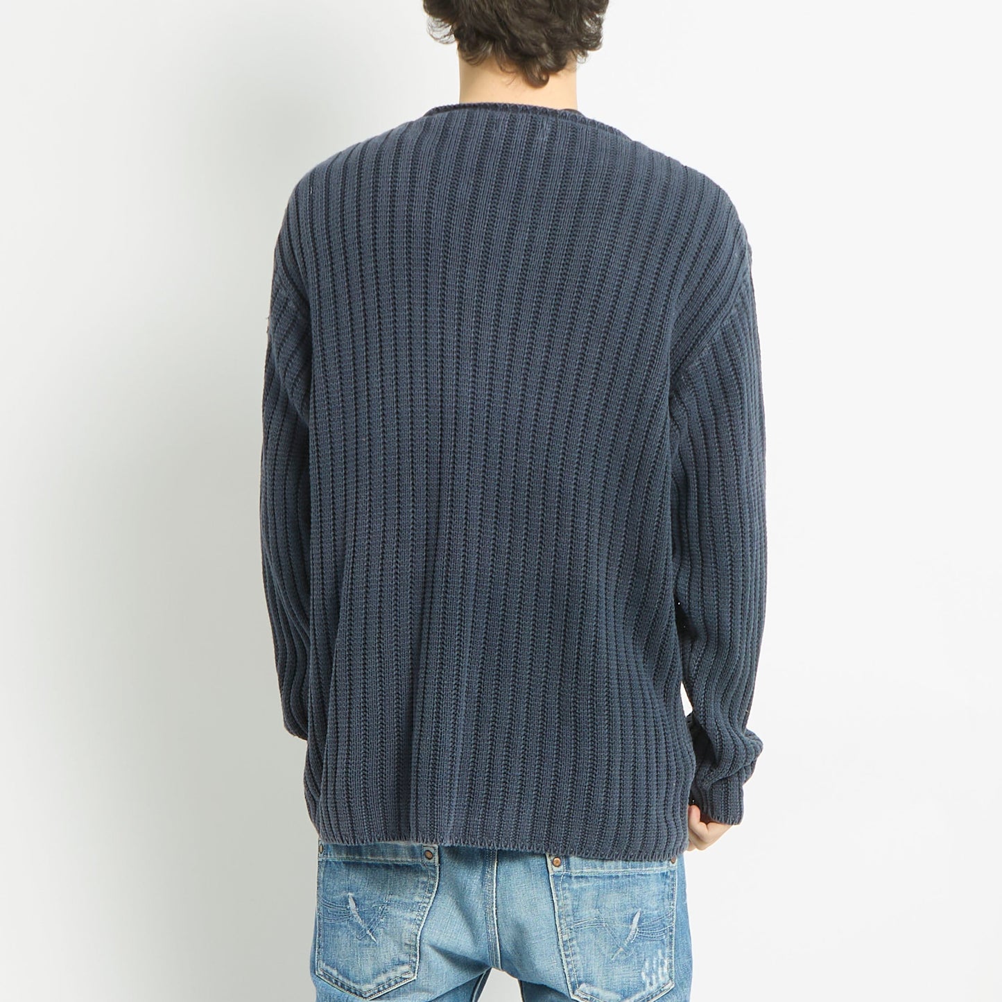 Napapijri Ribbed Knitted V-Neck Sweater - XL