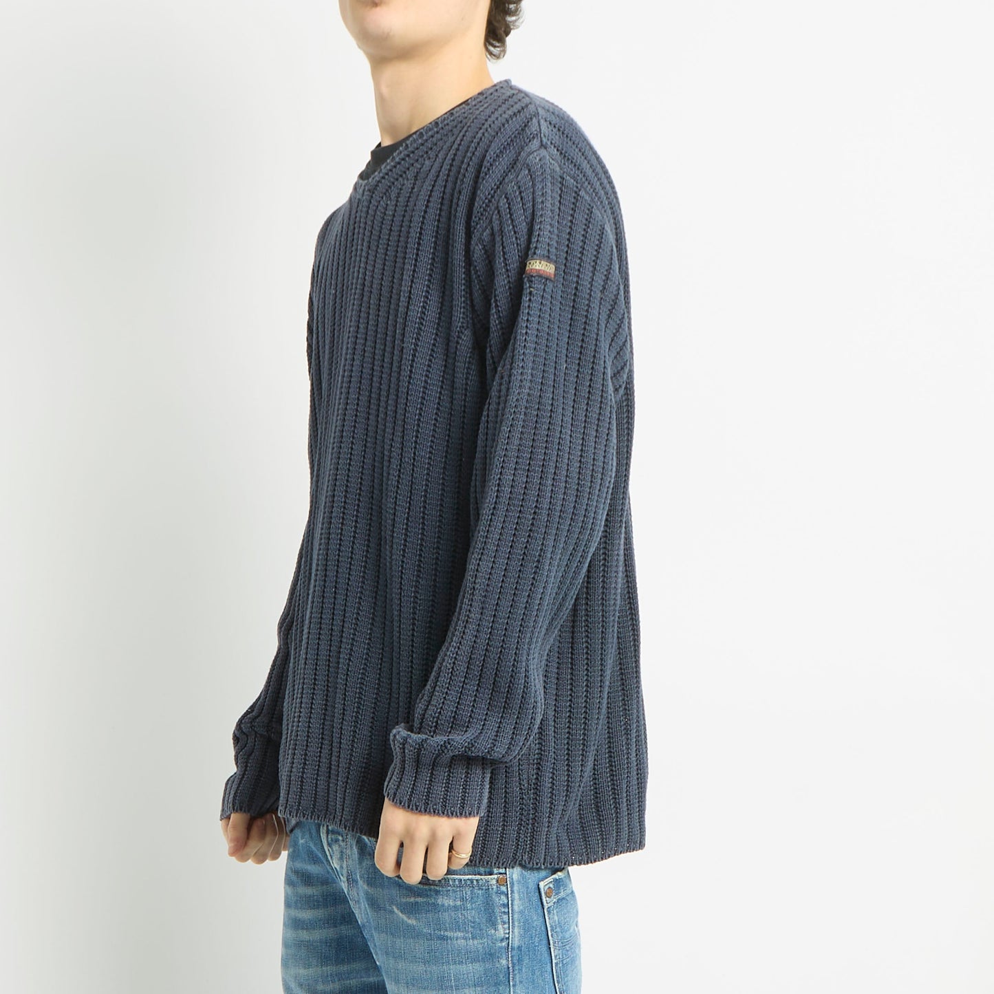 Napapijri Ribbed Knitted V-Neck Sweater - XL