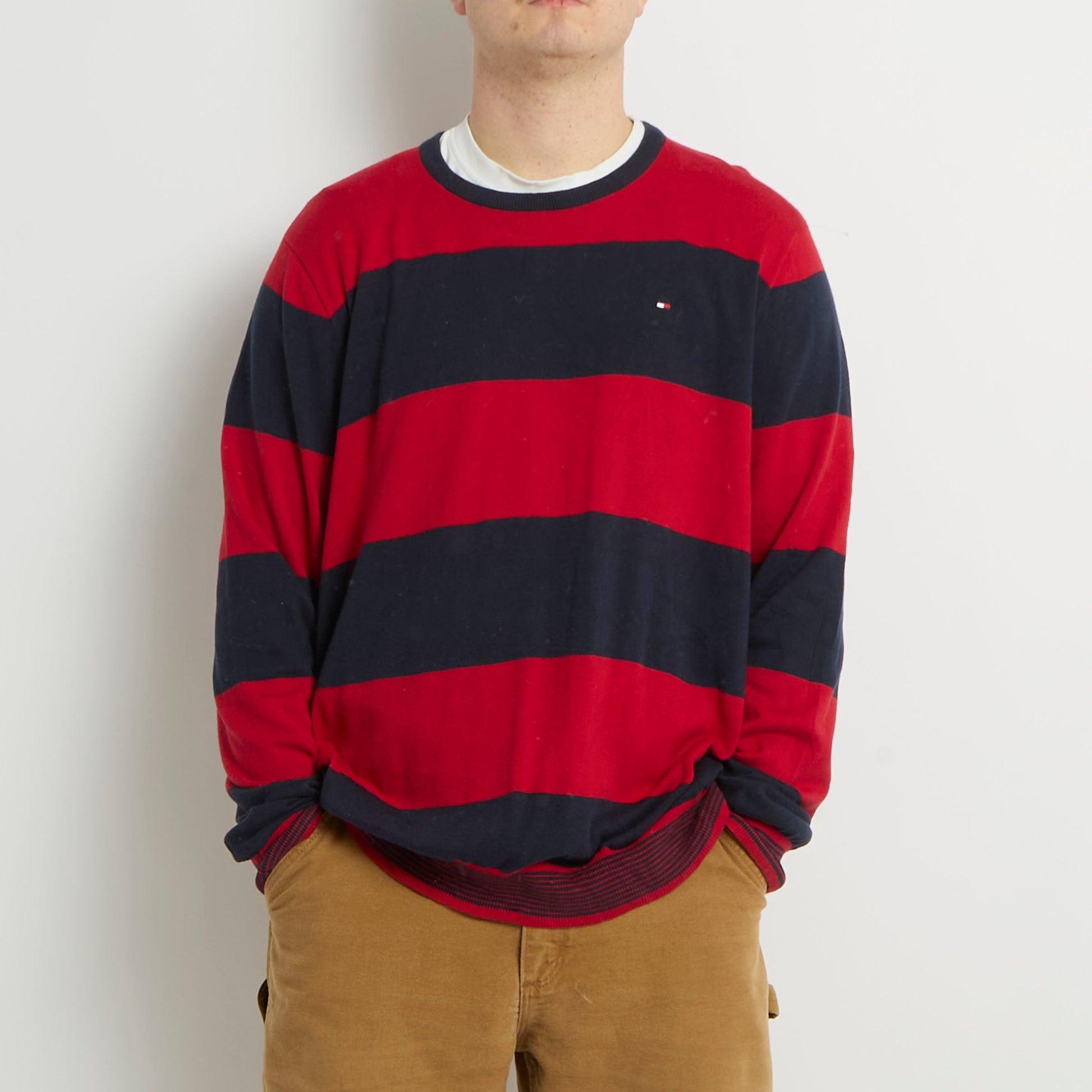 Tommy Hilfiger Knitted Striped Crewneck Sweater - XL