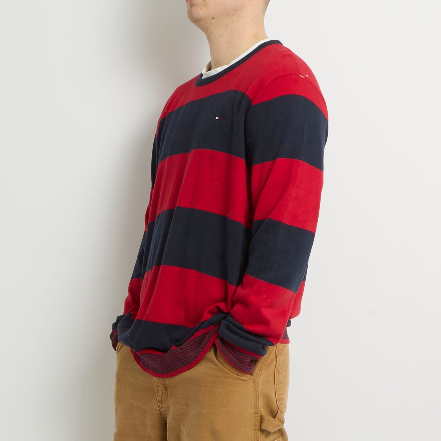 Tommy Hilfiger Knitted Striped Crewneck Sweater - XL