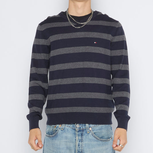 Tommy Hilfiger Striped V-Neck Sweater - XS