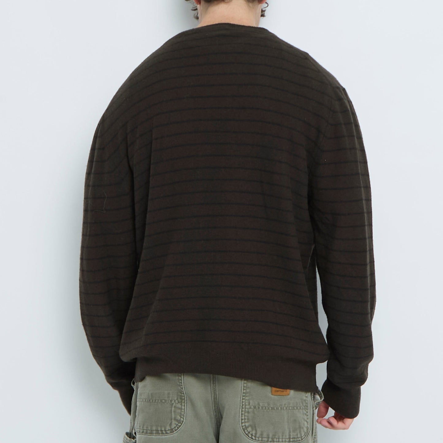 Fred Perry Striped V-Neck Sweater - XXL