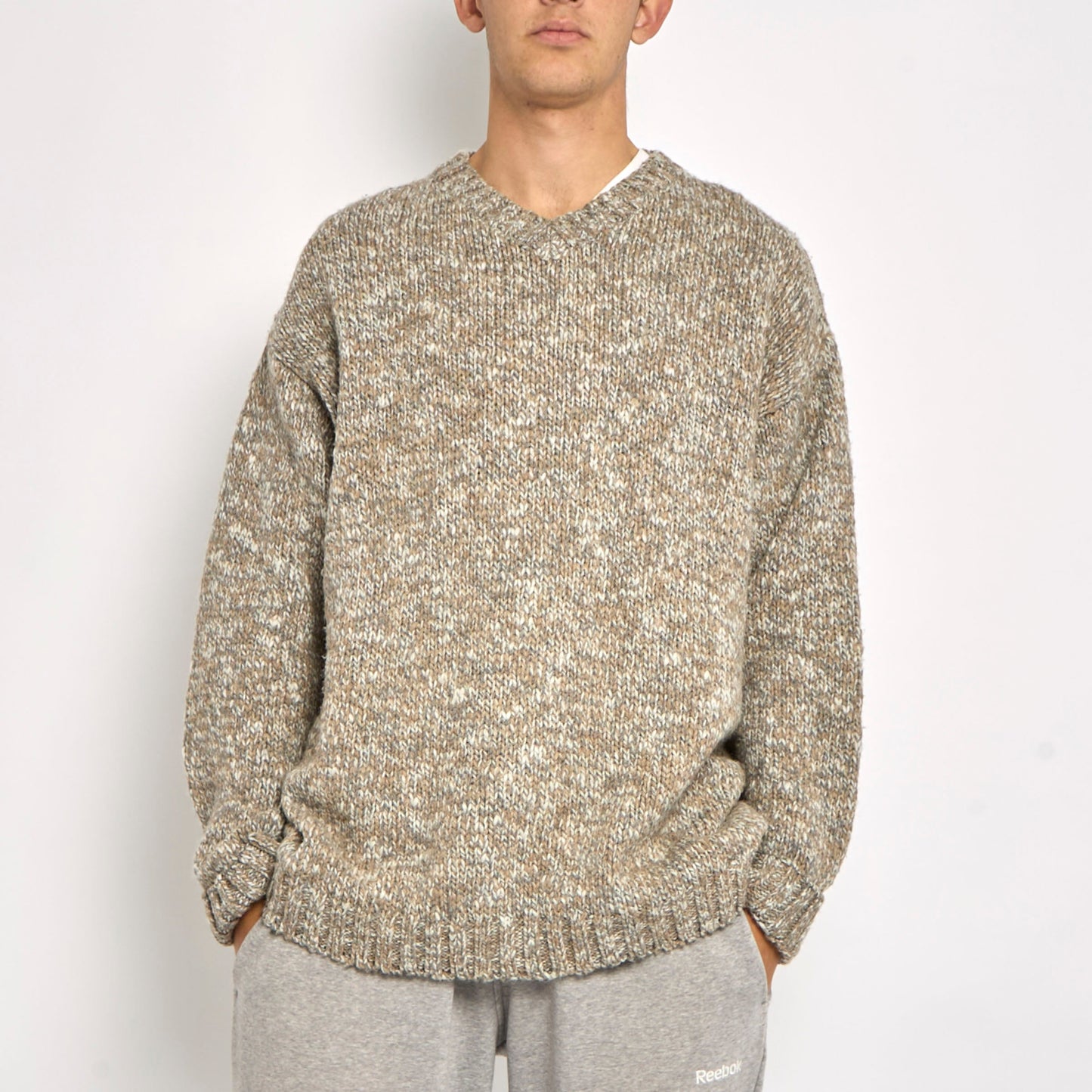 Rifle Heavy Knit V-Neck Sweater - XXL