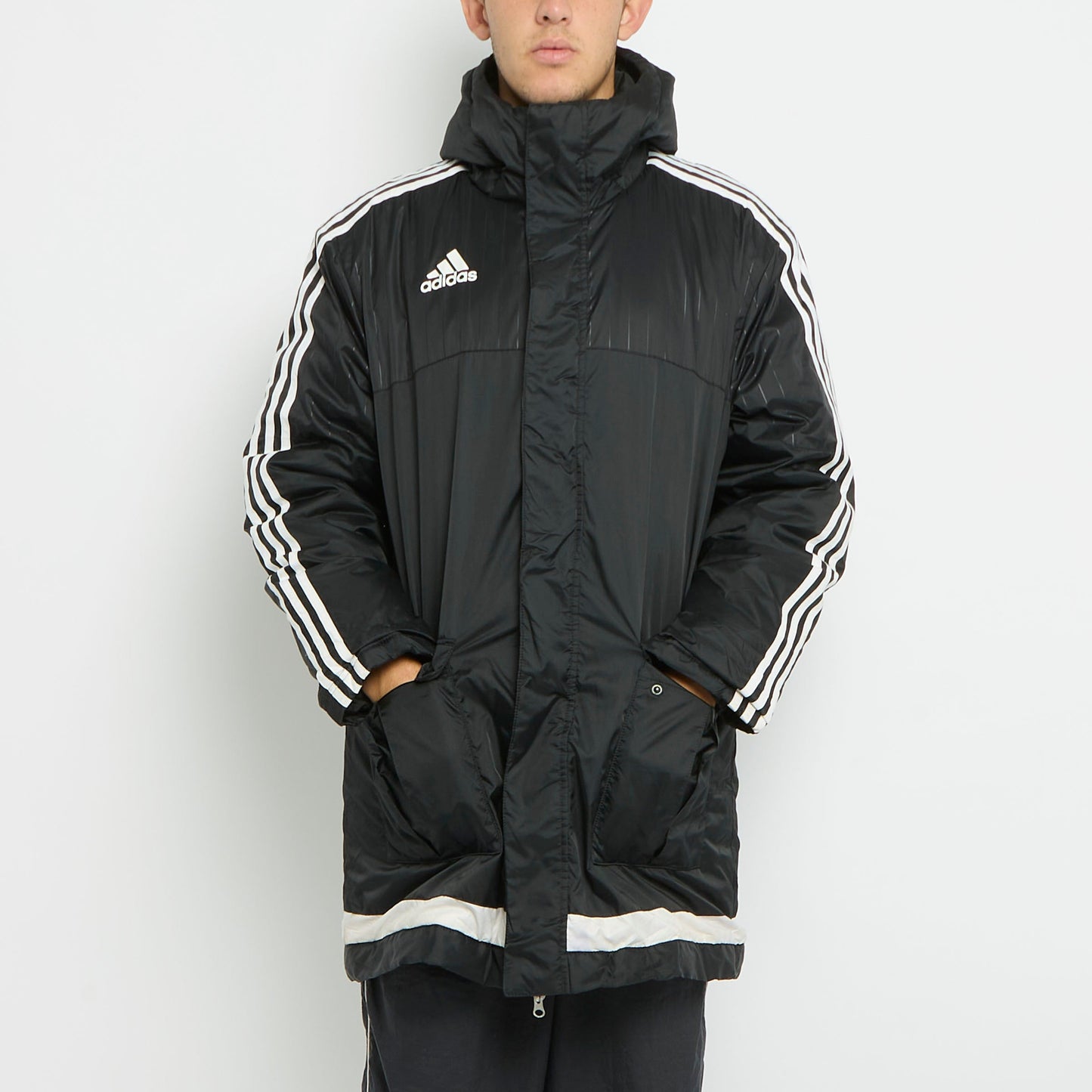 Adidas Logo Hooded Padded Jacket - M